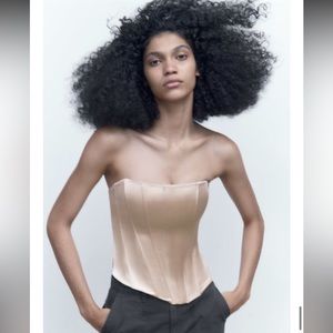 ZARA- Satin Effect Corset Bustier Top